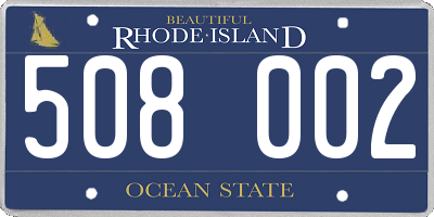 RI license plate 508002