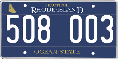 RI license plate 508003