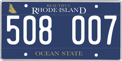 RI license plate 508007