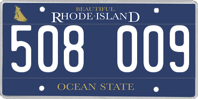 RI license plate 508009
