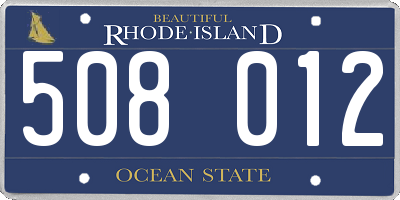 RI license plate 508012