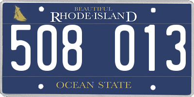 RI license plate 508013