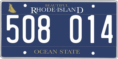 RI license plate 508014