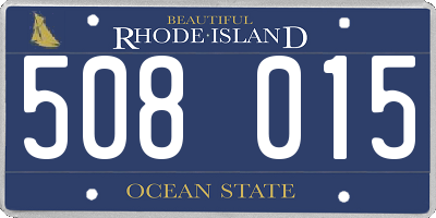RI license plate 508015