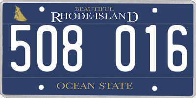 RI license plate 508016
