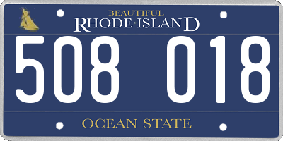 RI license plate 508018