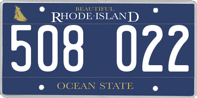 RI license plate 508022