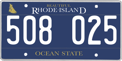 RI license plate 508025