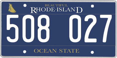 RI license plate 508027