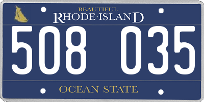 RI license plate 508035