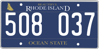 RI license plate 508037