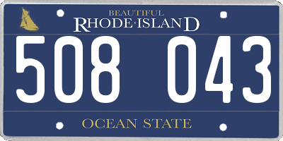 RI license plate 508043
