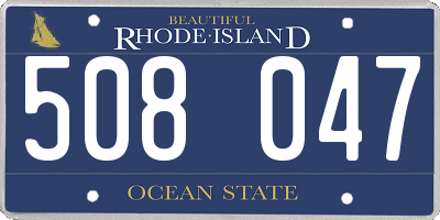 RI license plate 508047
