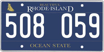 RI license plate 508059