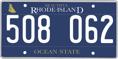 RI license plate 508062