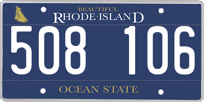 RI license plate 508106
