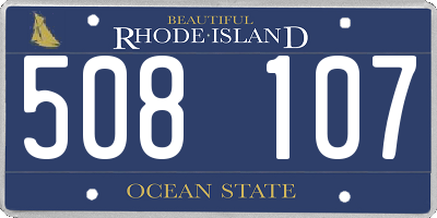 RI license plate 508107
