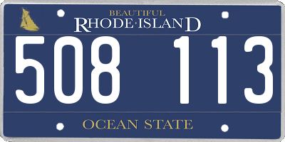 RI license plate 508113