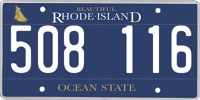RI license plate 508116
