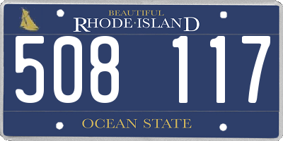 RI license plate 508117