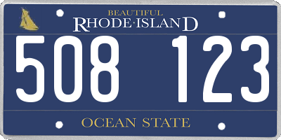 RI license plate 508123