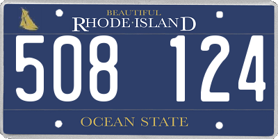 RI license plate 508124