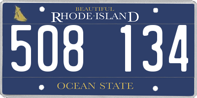 RI license plate 508134