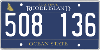 RI license plate 508136