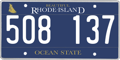 RI license plate 508137