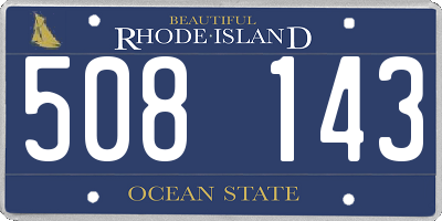 RI license plate 508143