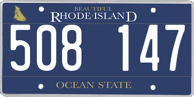 RI license plate 508147