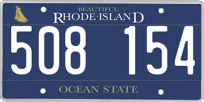 RI license plate 508154
