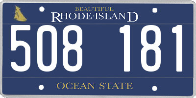 RI license plate 508181