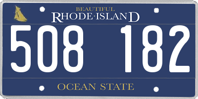 RI license plate 508182