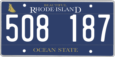 RI license plate 508187