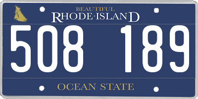RI license plate 508189