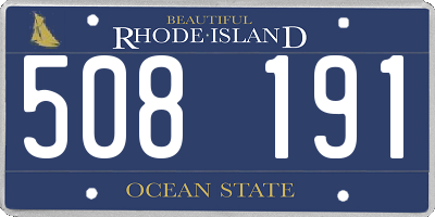 RI license plate 508191