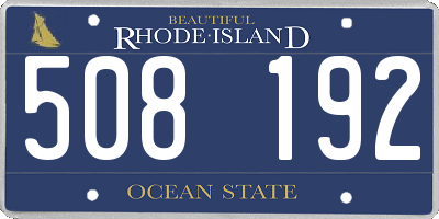 RI license plate 508192