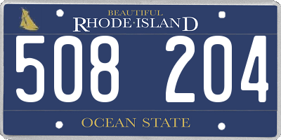 RI license plate 508204