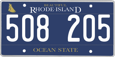 RI license plate 508205