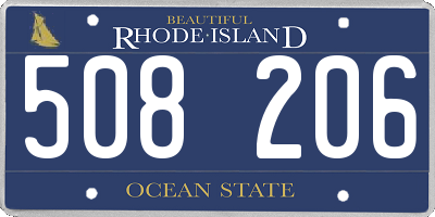 RI license plate 508206
