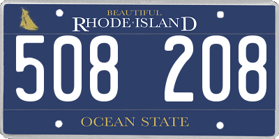 RI license plate 508208