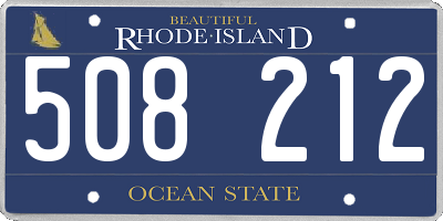 RI license plate 508212
