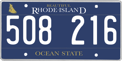 RI license plate 508216