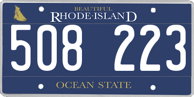 RI license plate 508223