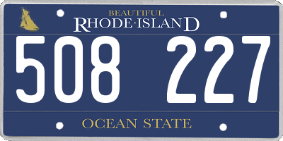 RI license plate 508227