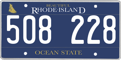 RI license plate 508228