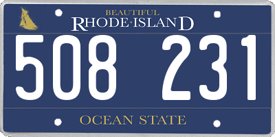 RI license plate 508231