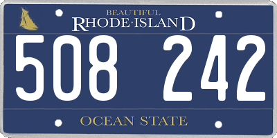 RI license plate 508242