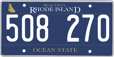 RI license plate 508270